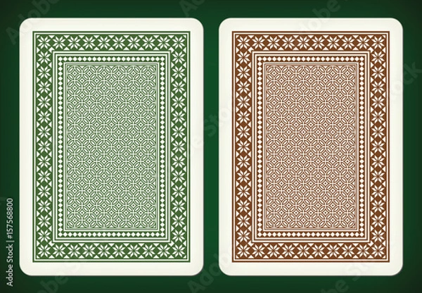 Obraz Back side design - playing cards vector illustration