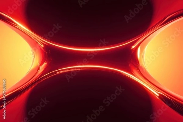 Fototapeta The image is a close up of two red and orange shapes that are overlapping
