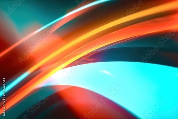 Fototapeta A colorful abstract painting with red, orange, and blue lines