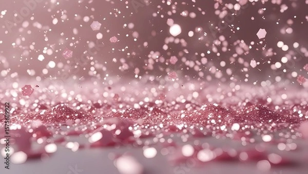 Fototapeta Elegant pink glitter background with bokeh effect for celebration and decoration