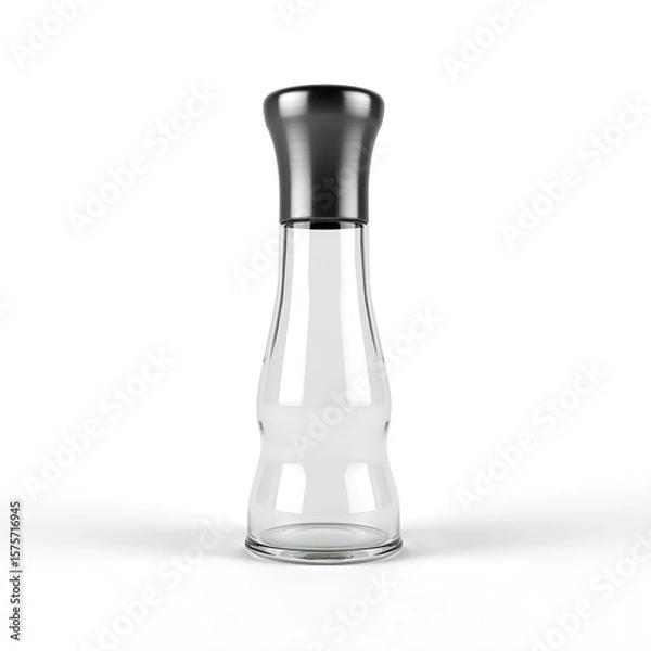 Obraz Modern Salt Shaker Isolated on White Background – Minimalist Kitchen Table Accessory

