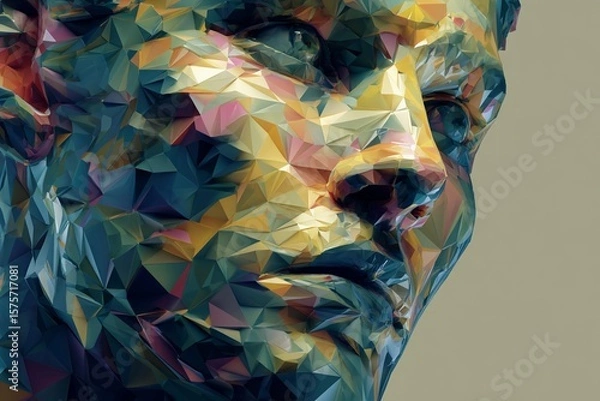 Fototapeta Transforming Visage of Geometric Abstraction in Vibrant Colors and Shapes Generative AI