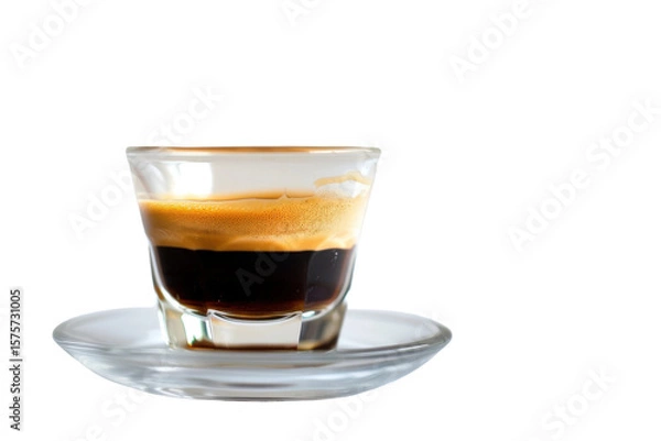 Obraz Isolated hot espresso drink placed on transparent background for design use