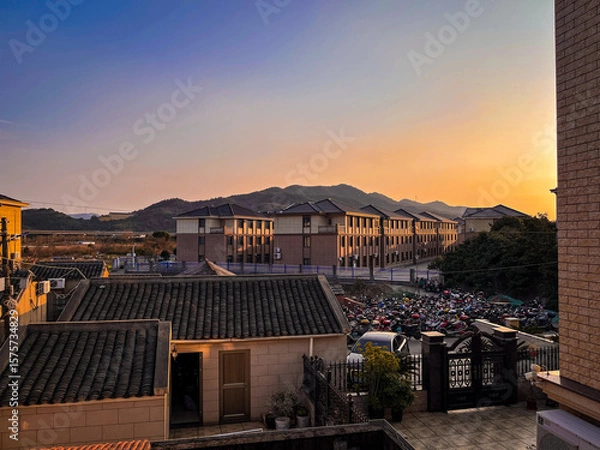 Obraz sunset over the city