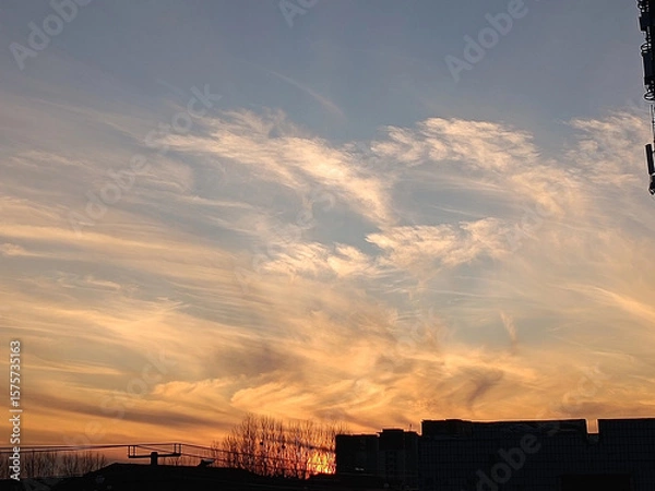 Obraz construction site at sunset