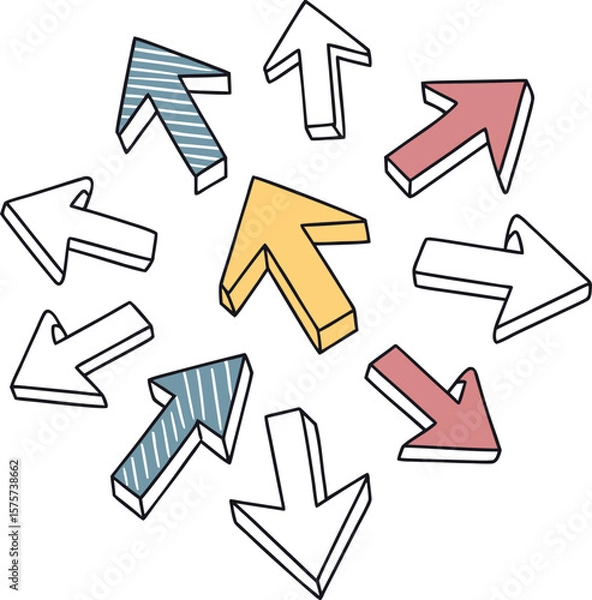 Fototapeta Arrow Icons Vector Set with Directional Symbols