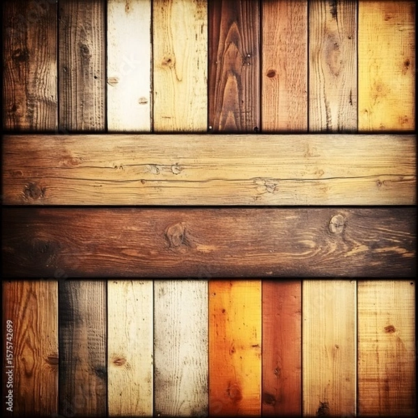 Fototapeta Rustic Wooden Planks Background Texture Colorful Wood Panel Design