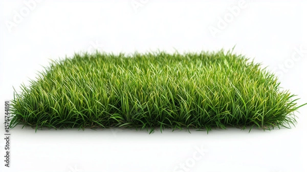 Fototapeta Close up of grass carpet isolated on white background .