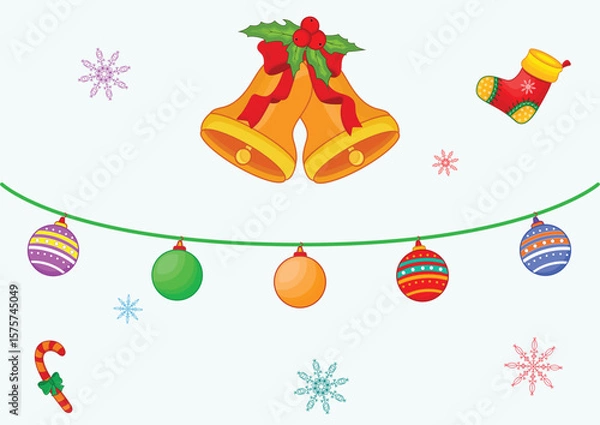 Obraz Christmas element collection with colourful design