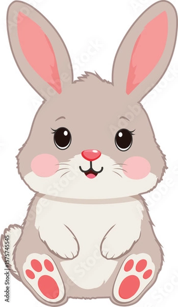 Obraz Cute rabbit cartoon character vector