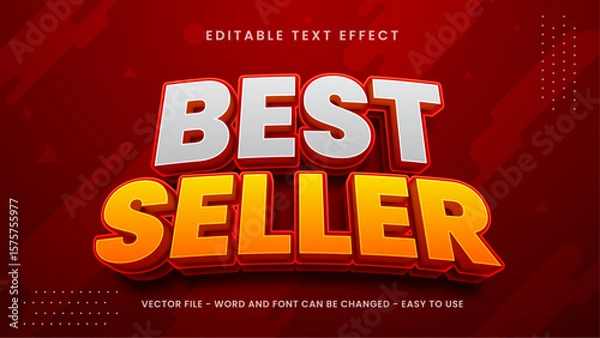 Fototapeta Best seller editable text effect  3d editable text style
