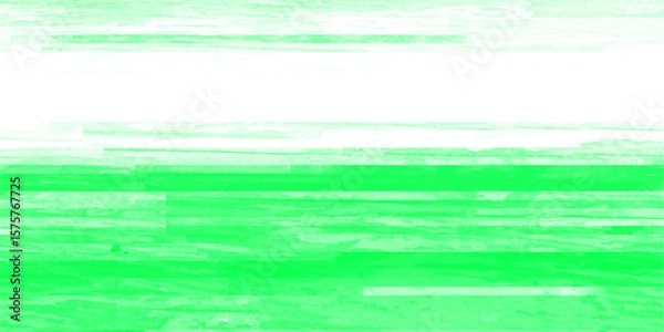 Fototapeta Green digital glitch effect, defined horizontal blocks & distortion. Abstract noise overlay isolated transparent background, PNG cutout for video, web, print tech art, versatile graphic element.