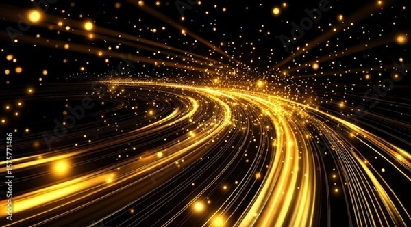 Obraz Golden spiral vortex of light trails