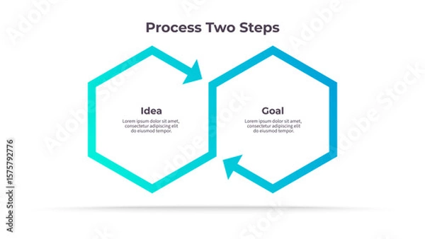 Fototapeta Business infographic template. Process chart with two options, steps. Vector chart.