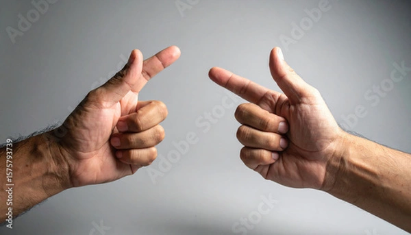 Fototapeta Two Hands Pointing Towards Each Other