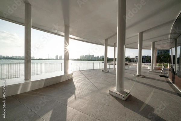 Fototapeta corridor in open space with sunlight