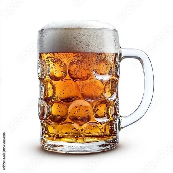 Obraz A frothy mug of golden beer perfect for any celebration.