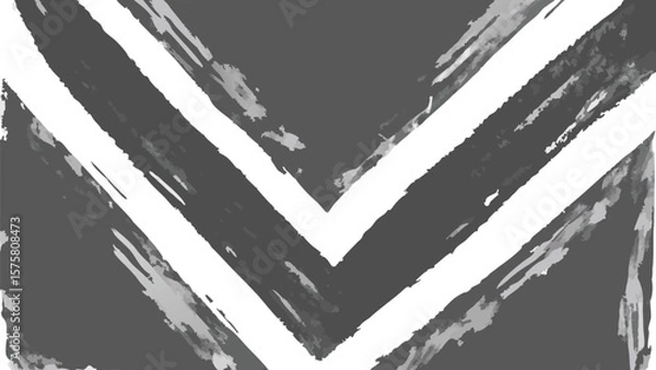 Obraz Abstract grayscale image featuring chevron patterns and brushstroke textures, with a textured background