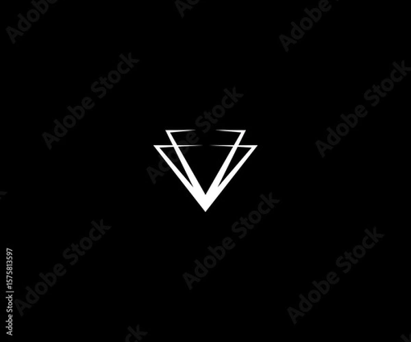 Obraz V VV letter minimal modern  logo