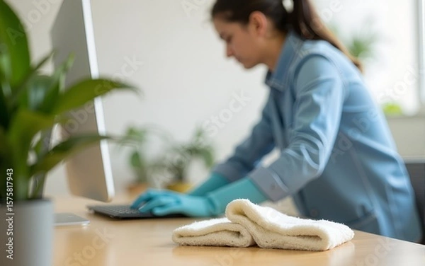 Fototapeta Develop a zero waste office cleaning service using natural, ecof. High quality