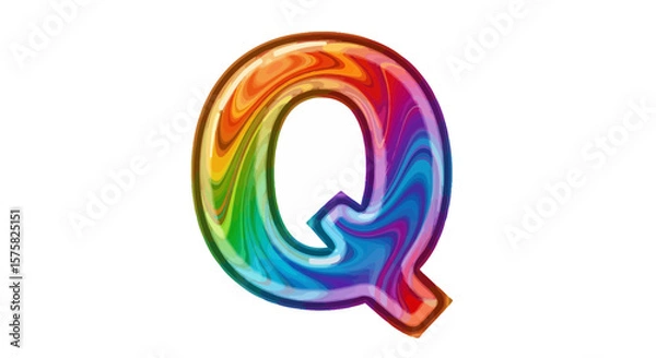 Fototapeta Vector download colorful letter q image for graphic design projects and alphabet learning resources online now free