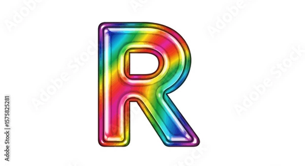 Fototapeta Vector download rainbow gradient letter r image for free colorful alphabet design and typography resource vector art
