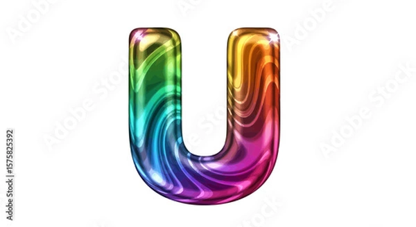 Fototapeta Vector download colorful letter u image for graphic design projects and alphabet learning resources online free use