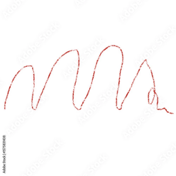 Fototapeta Hand-drawn pencil scribble, Red pencil strokes isolated on a transparent background