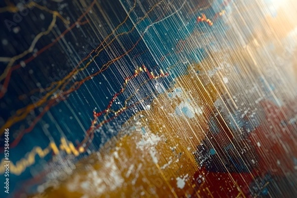 Obraz Abstract Financial Data Visualization with Graph Lines