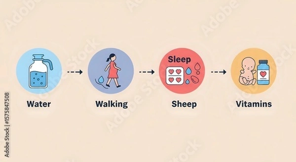 Obraz Pregnancy and Childbirth Process Infographic with Simple Health Icons