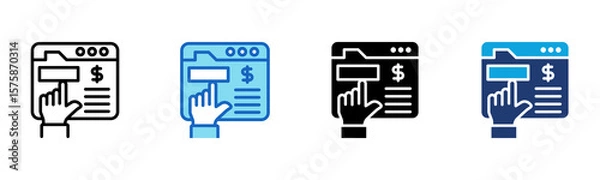 Fototapeta Pay Button icon Multi Style Vector Illustration