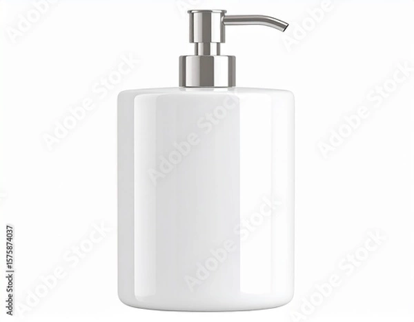 Fototapeta Modern Ceramic Bathroom Soap Dispenser Pump, minimal design, PNG
