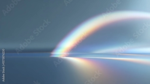 Fototapeta Ethereal Rainbow Over Serene Water Surface with Soft Pastel Hues and Gradients, Perfect for Inspirational and Calming Themes