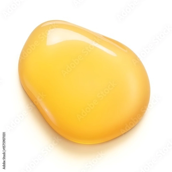 Obraz Glossy Oil Blob Isolated on White Background – Realistic Liquid Droplet Image