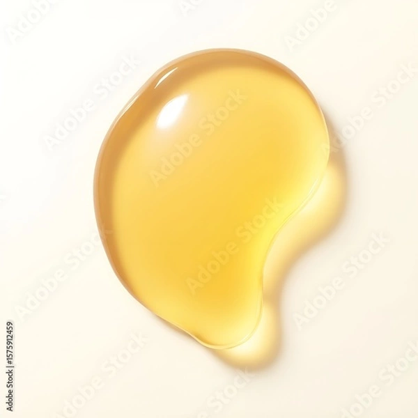 Obraz Glossy Oil Blob Isolated on White Background – Liquid Droplet for Beauty and Culinary Use

