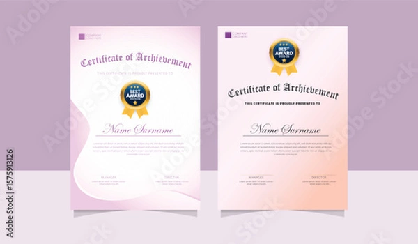 Obraz Simple Editable Certificate Template