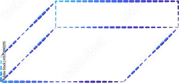 Fototapeta Geometric dashed line shape and icon element for tech, digital, cyber, web