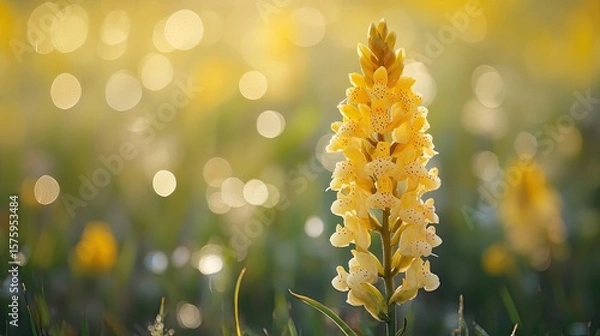 Fototapeta Close-Up Shot of Eastern Tongue Orchid in a Field