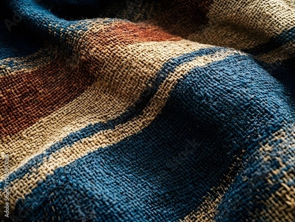 Fototapeta Striped Burlap Fabric Texture Close Up Detailed Image