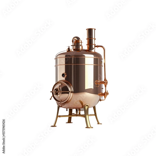 Obraz Polished Copper Distillation Still, Alembic, Brewing Equipment
