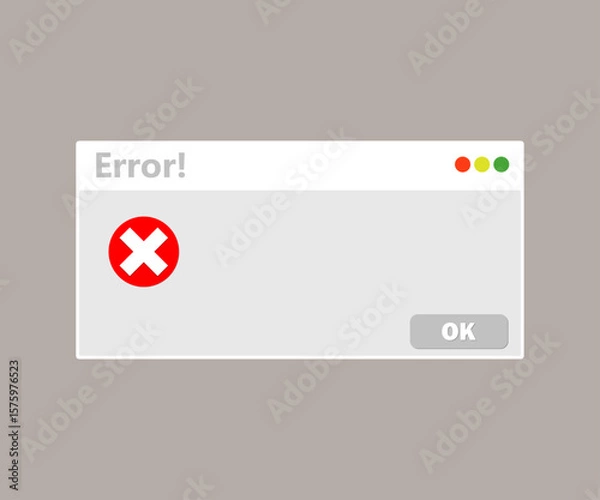 Obraz Error message  websites, computer error. Cancel button on white background. Vector illustration.