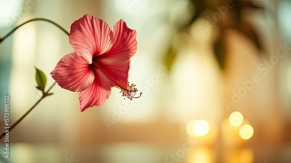 Obraz Single Hibiscus Bloom:  Perfect for a Touch of Romance