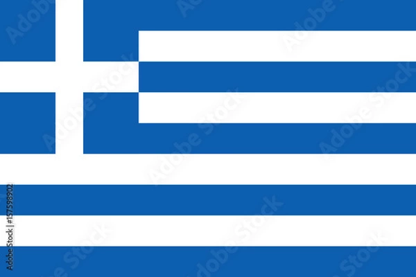 Obraz Greek flag, flat layout, vector illustration