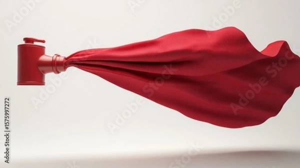 Obraz Red fabric draped from a pipe