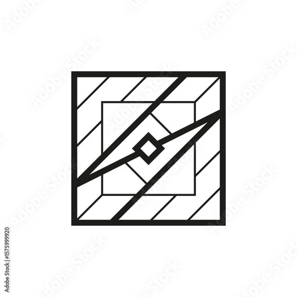 Obraz Geometric square logo icon. Square concept vector design with minimalistic linear style