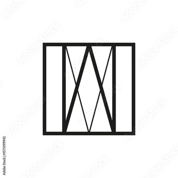 Obraz Geometric square logo icon. Square concept vector design with minimalistic linear style