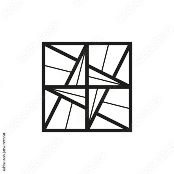 Obraz Geometric square logo icon. Square concept vector design with minimalistic linear style