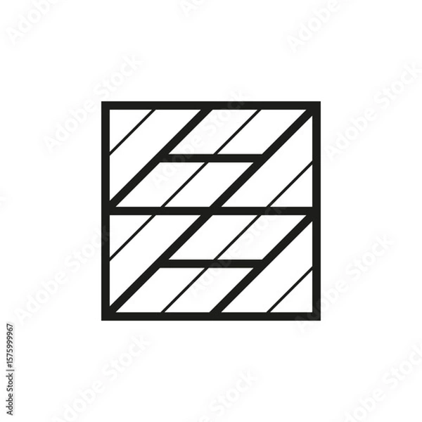 Obraz Geometric square logo icon. Square concept vector design with minimalistic linear style