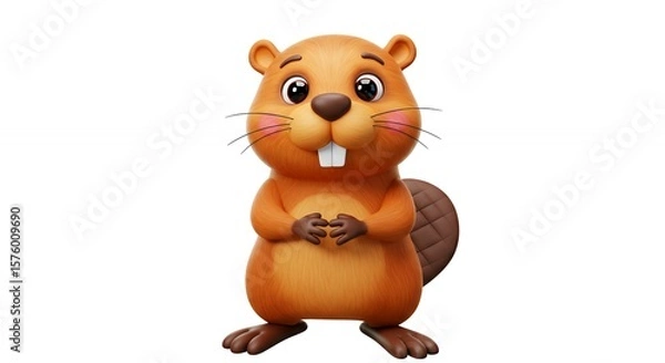 Obraz Cartoon beaver illustration