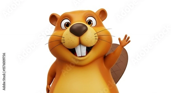 Obraz Cartoon beaver illustration